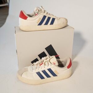 Adidas Cream and Navy Sneakers